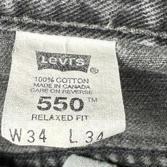 VTG Levis 550 Jean Shorts Jorts Mens 34 Relaxed Fit Cut Off Distressed Grunge* - Picture 10 of 11